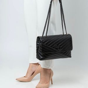 🔥NWT!!Tory Burch Kira chevron gunmetal shoulder bag🔥